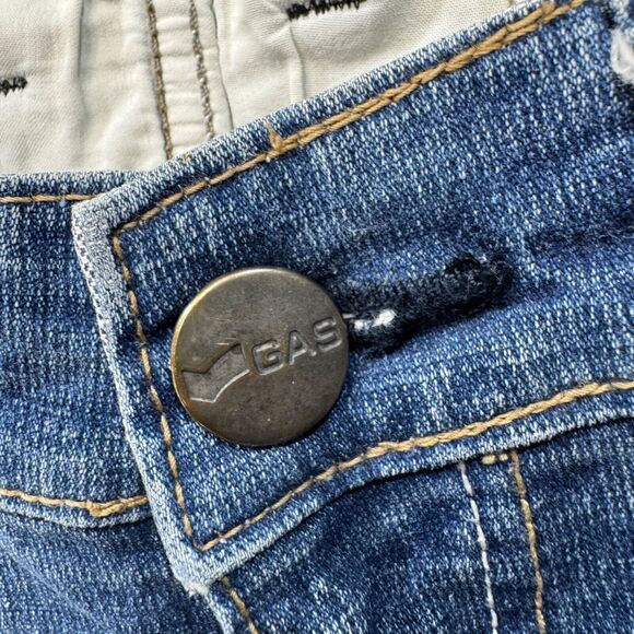 Gas Jeans Men 31x27 Blue Slim Faded Atelier Italian Design 1984 Whiskers Zip Fly - Picture 15 of 16